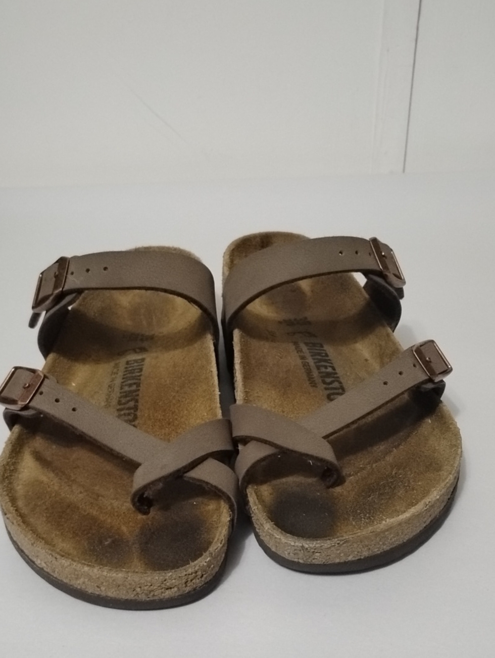 Birkenstock Brown Two-Strap Cork Footbed Sandals